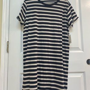 Navy blue and cream t-shirt dress brand new with tags